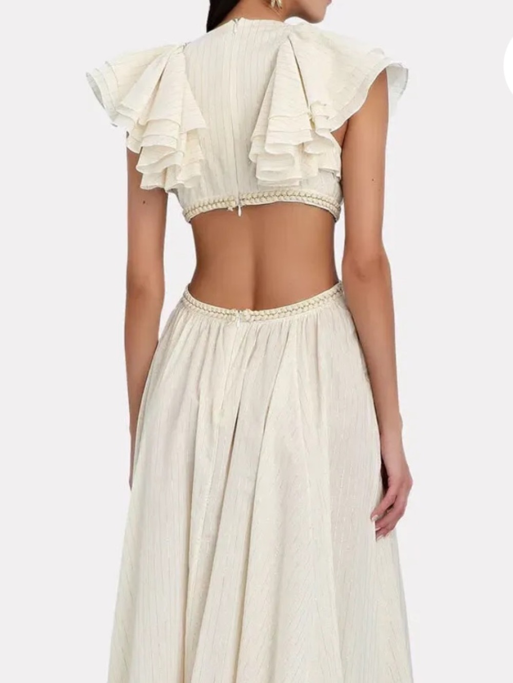 Zimmermann Anneke Cutout Ruffle Maxi Dress Resort wear Size 10 US NWT - Picture 8 of 15